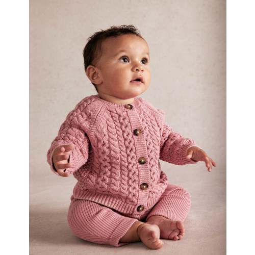 Cable Knitted Play Set-Vintage Pink