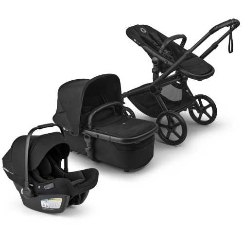 Bugaboo Fox 5 Renew + Turtle Air Shield Travel System Bundle - Black / Heritage Black / Heritage Black