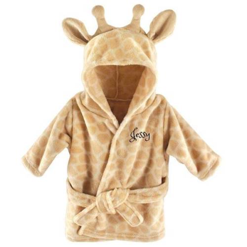 PERSONALIZED Baby Bathrobe -GIRAFFE -Infant Bath robe -Custom Monogram /Name Embroidered Gift /Elephant /Infant /Baby Shower /Baby Bath Robe