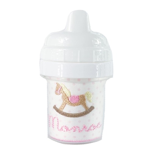 Rocking Horse Monogram Sippy Cup, Monogram Horse Cup, Baby Shower Gift, Toddler Cup, Baby Girl Toddler Sippy, Embroidered Children’s Gift