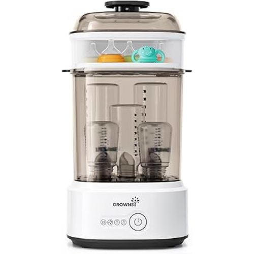 Bottle Sterilizer and Dryer, Compact Electric Steam Baby Bottle Sterilizer (Esterilizador de Biberones), Bottle Sanitizer for Baby Bottles, Pacifiers, Pump Parts Black