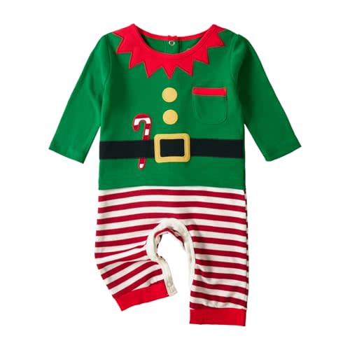 Minicoco Newborn Baby Long Sleeve Romper Festival Jumpsuit Outfit for My First Christmas