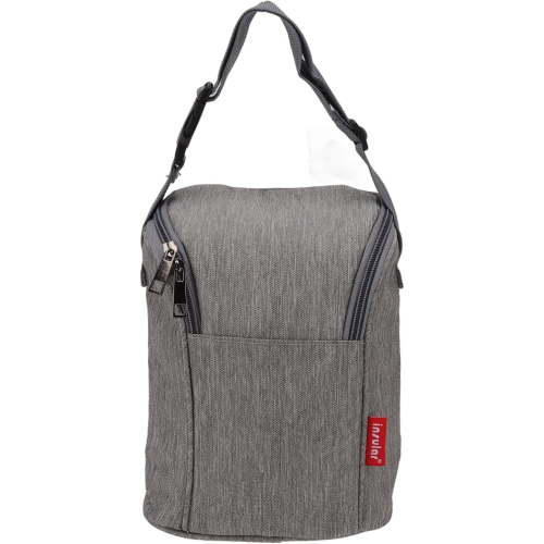SkyAuks Bottle Cooler Bag, Baby Bottle Bag for Daycare, Insulated Breastmilk Bag, Leak Proof Nylon Insulation Tote Pouch Reusable Large Capacity for Nursing Mom Portable for Outdoor(Gray)