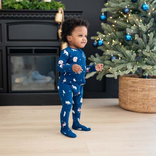 Zippered Footie in Frosty Friends