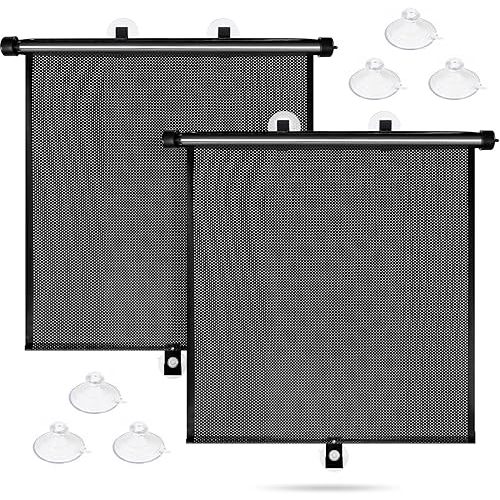 Sfee Car Window Shades for Baby-2 Pack Retractable Side Window Car Sun Shade Blocks UV Rays & Heat for Sun Protection Roller Sunshade Visor Window Shade for Kids,Passengers,Pets (20''x22'')