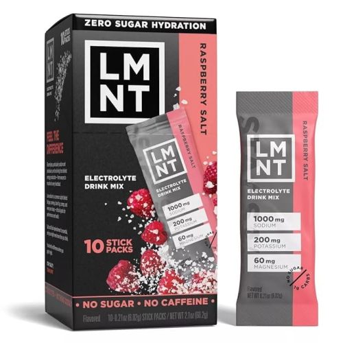 LMNTs Zero-Sugar Electrolytes Sports Drink - Raspberry Salt - 2.1oz/10ct