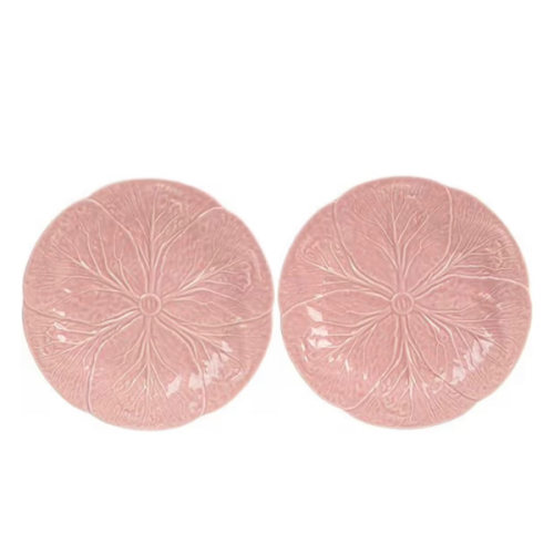 Pink Cabbage Dinner Plates, Set of 2