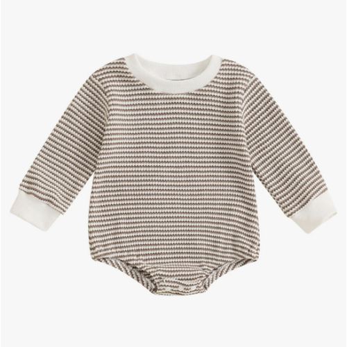 VISGOGO Unisex Baby Boy Girl Romper Waffle Newborn Infant Onesie Clothes Long Sleeve Bubble Oversized Romper Bodysuit Top