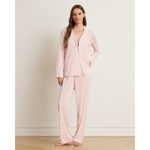 Striped Cotton-Blend Jersey Sleep Set