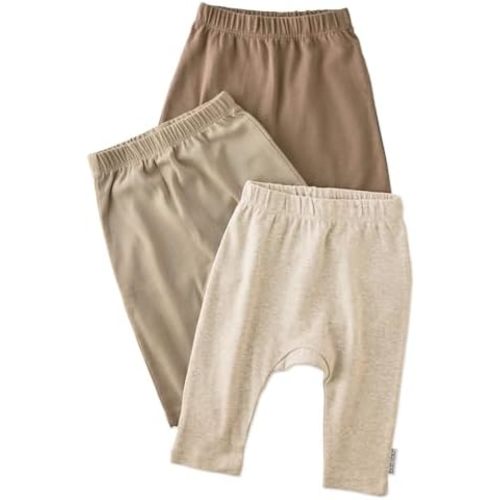 Unisex-Baby Harlowe 3-Pack Pants​ 100% Organic Cotton for Baby Boys & Girls