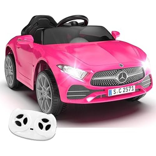 Licensed Mercedes-Benz CLS 350 12V Kids Ride On Car with 2.4G Remote Control, Battery Powered Electric Car Ride On Vehicle w/Bluetooth, Music, Safety, Lights,Ride on Toys for Toddlers (Pink)