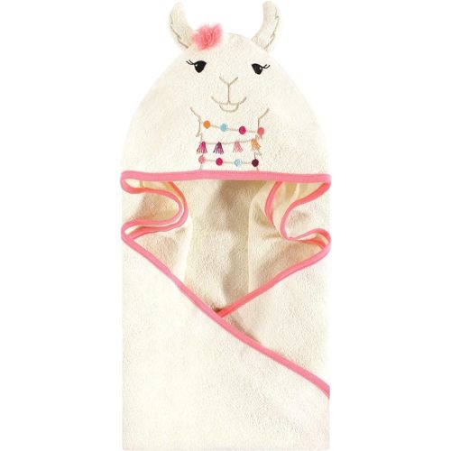 Little Treasure Unisex Baby Cotton Animal Face Hooded Towel, Llama, One Size