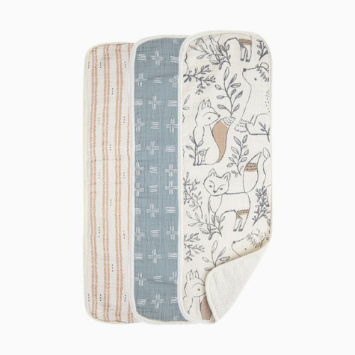 Cotton Muslin and Terry Burp Cloth Set (3 Pack) - Ezra