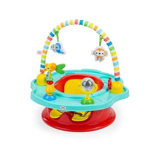 Bright Starts 3-in-1 SuperSeat Playful Paradise, Baby Activity Seat with Toys, Snacking Tray, Booster Seat, BPA Free Tray, Unisex, 6 Months +
