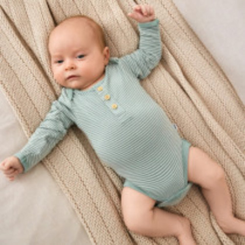 Little Sleepies Willow Stripe Henley Bodysuit