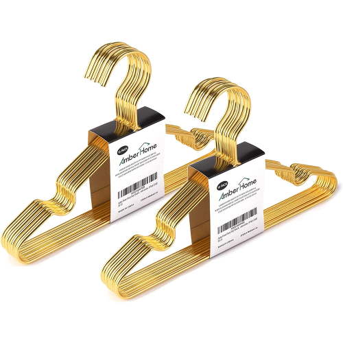 20 Pack 12 Inch Gold Kids Baby Hangers, Strong Metal Children Clothes Hangers for Closet, Space Saving Infant Hanger for Toddler Coats Pants (Gold, 20)