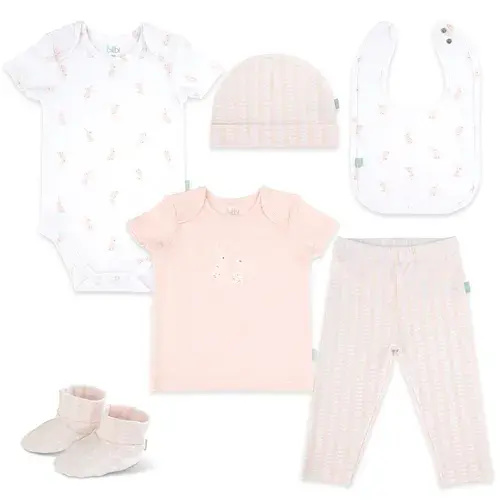 Bilbi 6 Piece Set Bunnies Pink | Baby Bunting AU