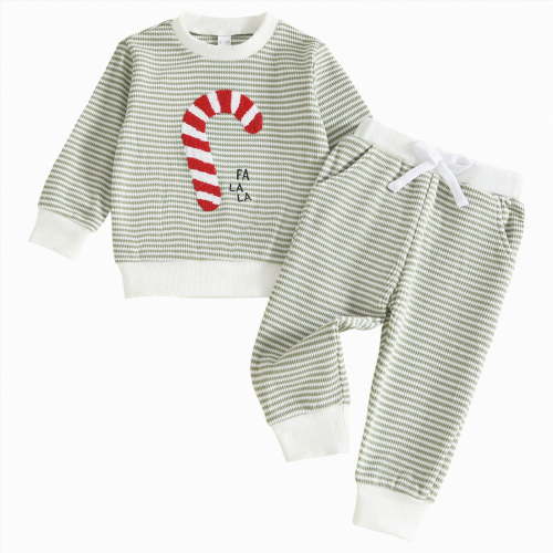 mgoYE Baby Boy Christmas Outfit Baby Boy Clothes 12 Monthes Long Sleeve Letter Print Crewneck Sweatshirt + Pants Winter Toddler Christmas Clothes|Green 6-12 Months