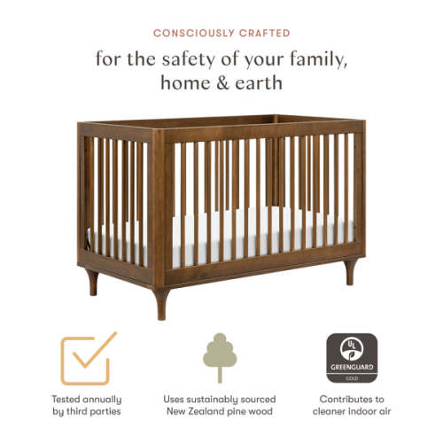 Lolly 3-in-1 Convertible Crib with Toddler Bed Conversion Kit in Natur | Over The Moon