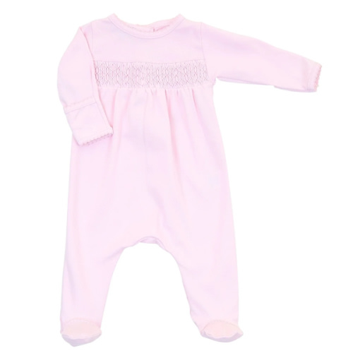 Magnolia Baby Girl Essentials Solid Pink Smocked Footie