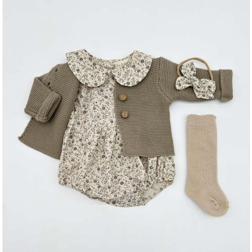 Oat Floral Allie Romper Set – Olive and Cradle