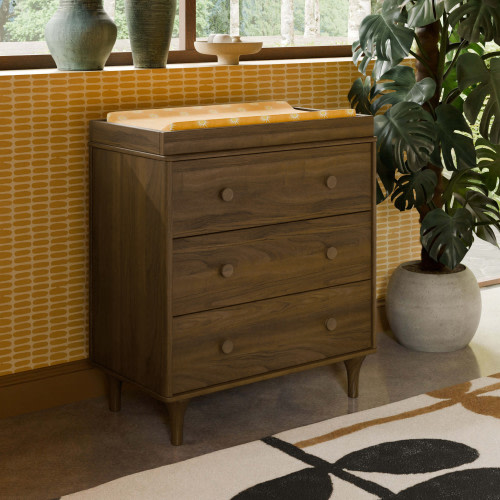 babyletto Lolly 3-Drawer Changer Dresser - Natural Walnut