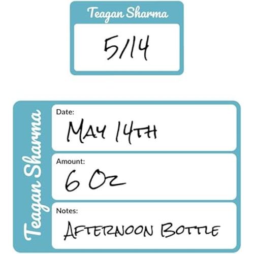 Name Bubbles - Reusable Baby Bottle Labels for Daycare (20 Labels) - Kids Washable Name Tags for Bottles, Sippy Cups, & Snack Containers, Waterproof, Baby Name Stickers, Write-On (Neutral Color)