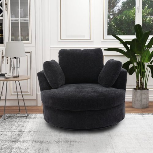 42" Wide Swivel Barrel Chair