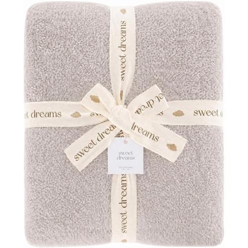 Sweet Dreams Soft 30x40 Baby Blanket - Breathable Blanket for Boys & Girls, Swaddle, Tummy Time (Stone)