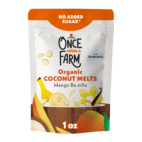 Once Upon a Farm Organic Coconut Melts, Mango Ba-nilla, 1oz Bag