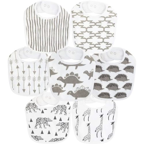 Maiwa Waterproof Terry cloth Baby bibs with Snaps for newborn girl boy, drool and teething for baby