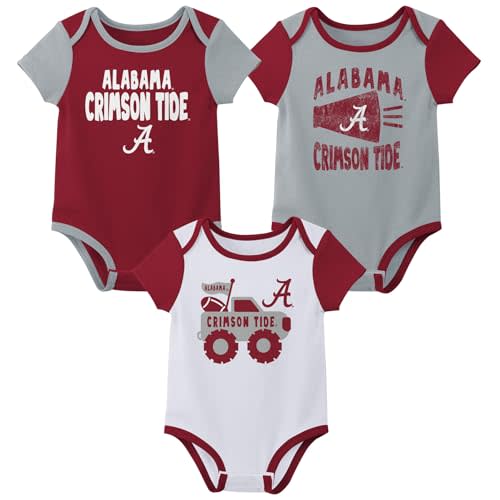 Outerstuff NCAA Teams Newborn Baby and Infant Short Sleeve Bodysuit Variety 3-Pack (0-18m)