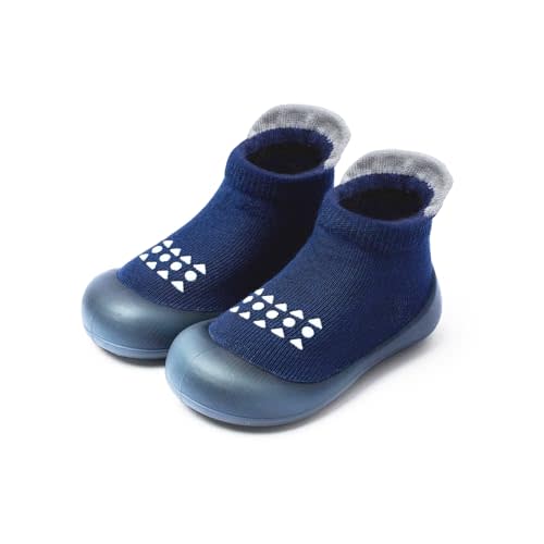 Baby Toddler Sock Shoes Walking Shoes Infant Boys Girls Slippers | Non-Slip Sole,Anti-Collision Rubber Toe,Heel Pull Tab Design for Easy On and Off,Breatnable & High-Elastic Fabric,Lightweight