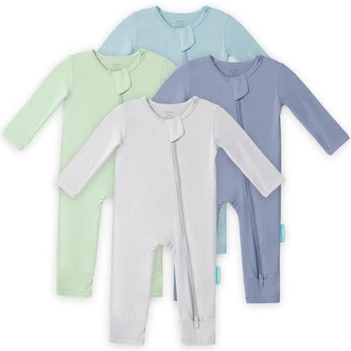 PurComfy Baby Long Sleeve Romper Jumpsuit, Premium Soft Rayon One Piece Pajamas Boy Girl 2-Way Zipper Coverall Sleeper