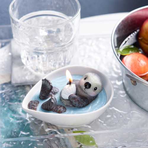 Sea Otter Candle, Cute Animal Candle Otter Unique Gifts, Realistic Decorative Whimsical Candle,  Novelty Candle Gift for Otter Lovers Kids