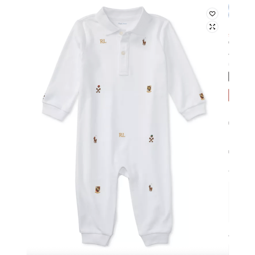 Polo Ralph Lauren
Baby Boys Embroidered Polo Cotton Coverall