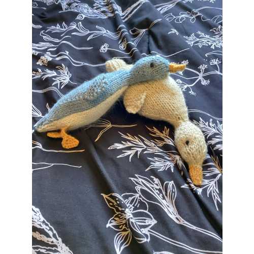 Knit Wool Goose Toy | Blue