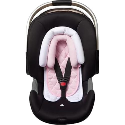 Pro Goleem Infant Car Seat Insert, Babybody Support for Toddler, Soft Minky Preemie Car Seat Insert, 2-in-1 Reversible, Perfect for Carseats, Strollers, Swings, Pink and White