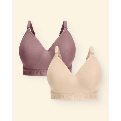 Sublime® Contour Maternity & Nursing Bra Two-Pack | Beige & Twilight - Kindred Bravely