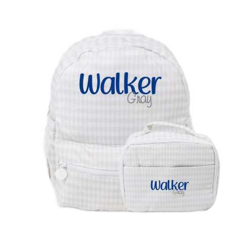 Personalized Backpack and Lunchbox Set | Monogrammed Kids Backpack with Side Pockets | Embroidered Lunch Tote | Multiple Design Options