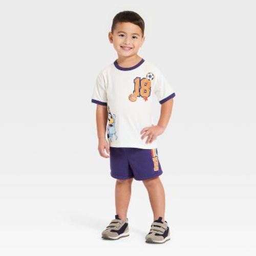 Baby Boys' 2pc Bluey Athletic T-Shirt & Shorts Set - White 18M