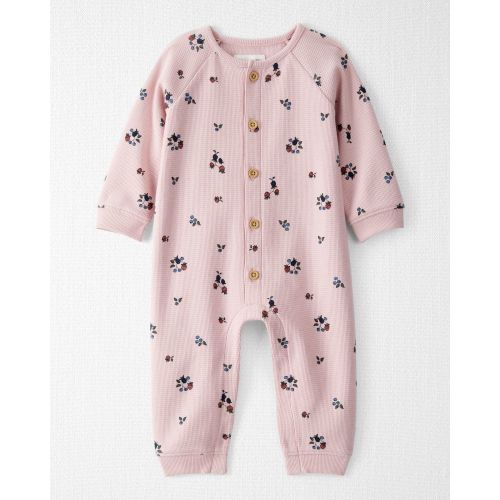 Baby Girl Organic Cotton Waffle Knit Jumpsuit in Berry Blossom Print - Little Planet | Carter's