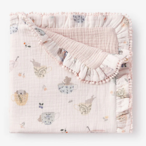 Tea Party Organic Muslin Security Blanket