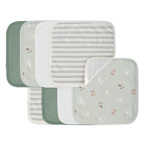 4baby Washers 8 Pack Printed Sage