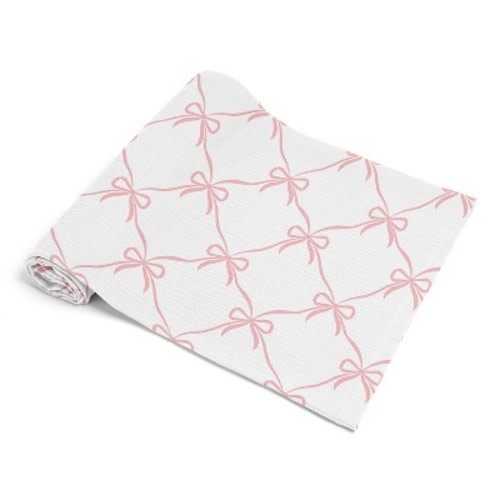 Sweet Jojo Designs Baby Girl Muslin 100% Cotton Swaddle Blankets Ballerina and Ballet Bows Pink and White