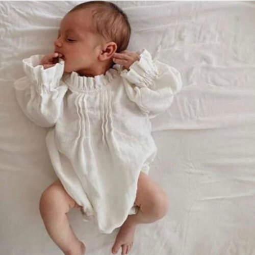 Gathered Long Sleeve Romper - Shop Online at Belle Baby | Belle Baby