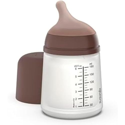 Suavinex Zero Zero Anti Colic Baby Bottle, 6 Oz, Deep, 1-Pack