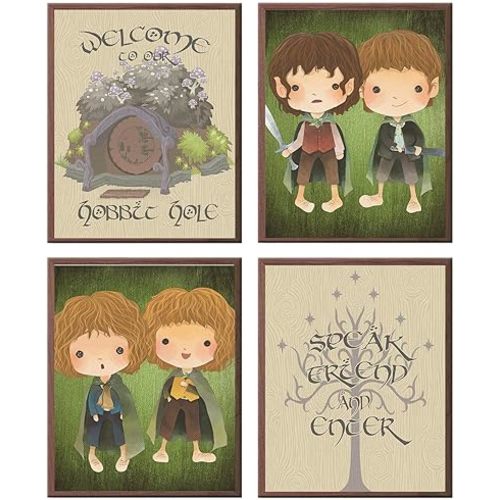 Silly Goose Gifts My Precious - Hobbit Book Movie Quotes Wall Art Decor Prints Home Room Bathroom Nursery Decoration (Beige Welcome)
