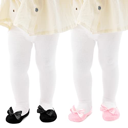 Mini angel Baby Tights Non Slip Baby Girl Tights Plain/Shoe-Look Leggings Seamless Pantyhose Warm Cotton Leggings Non-Skid