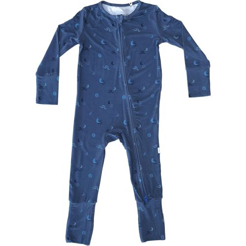 Shwally Organic Baby Bamboo Rompers with 17 Signature Prints - Infant Zipper Jumpsuits (Starry Night, 0-3 Months)